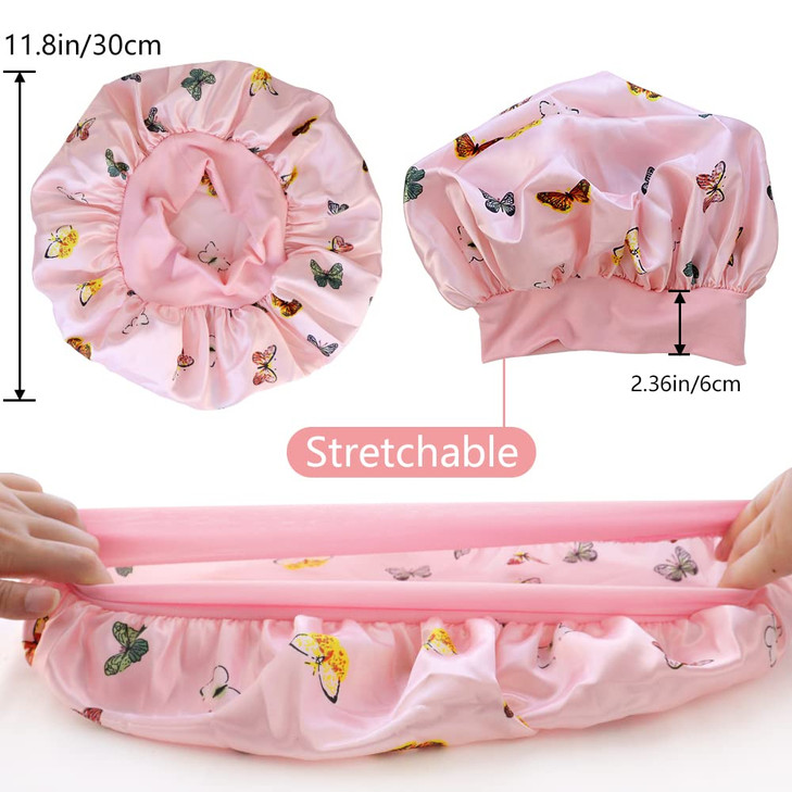TCOTBE 3 Pcs Soft Satin Bonnet Silk Hair Wrap for Sleeping Silk Sleeping Cap with Wide Elastic Band Night Sleep Cap Single Layer Night Sleeping Head