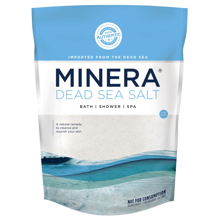 Minera Fine Grain Dead Sea Salt for Bath & Soaking  19 lbs, Fast-Dissolving, 100% Pure & Natural, Unscented, Skin-Nourishing Bulk Sea Salt
