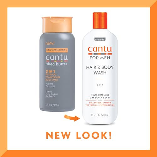 Cantu Men's 3-in-1 Shampoo, Conditioner, And Bodywash, 13.5 Oz (Packaging May Vary)