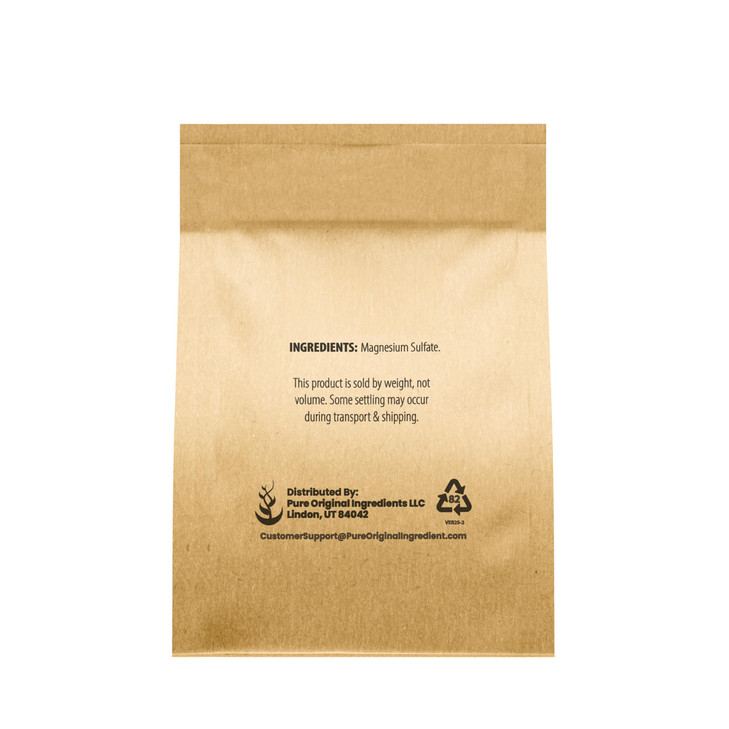 Pure Original Ingredients Epsom Salt Pure Magnesium Sulfate, Food Grade, Soaking Solution (1 Pound)