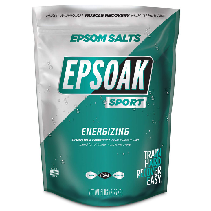 Epsoak Sport: Epsom Salt Soak for Athletes  Fast-Dissolving Magnesium Sulfate with Eucalyptus & Peppermint Oils  Energizing Muscle Relief & Post-Wo