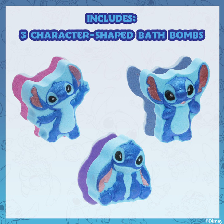 Stitch Bath Bombs for Kids, Fun Bright Rainbow Colors, Raspberry Scented for Kids, Ages 3+, by Townley Girl