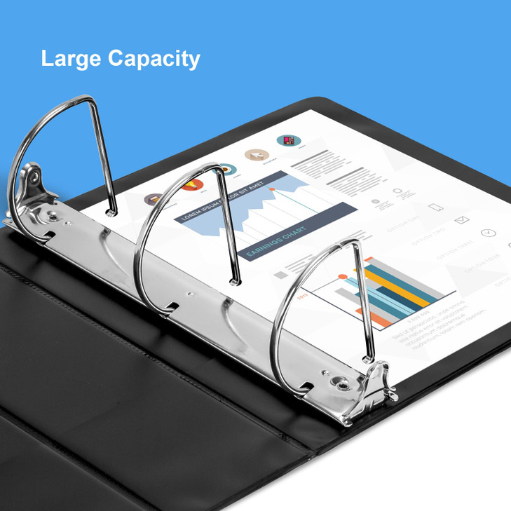 ViVin Durable 5 inch D Ring View Binder, Large 5" Slant-D Ring with 950-Sheet Capacity, Fit 8.5" x 11" Paper, 2 Pack(White)