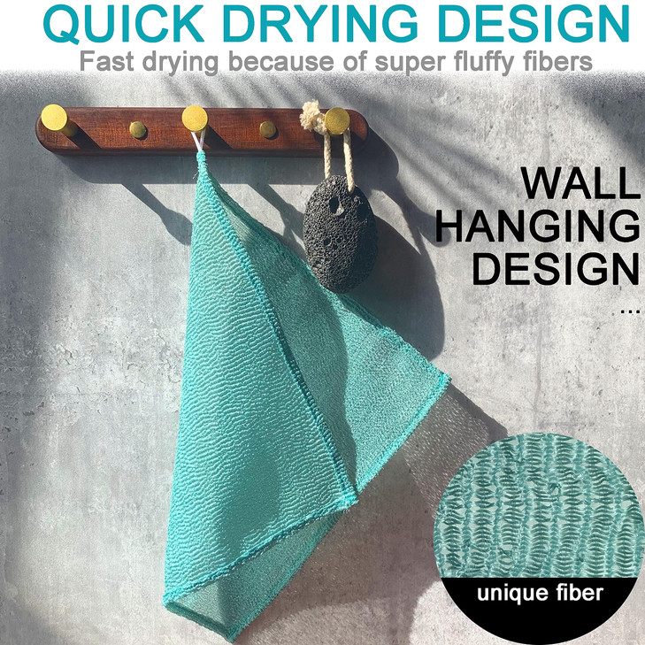 Mr.Cui'shop 3 pcs/Set 12"×12" Super Rough Home Spa Exfoliating Nylon Bath Cloth/Towel - Magic Shower Washcloth for Body - Shower Scrubber - Remove De