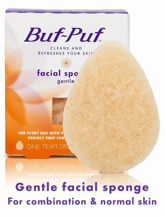 Buf-Puf Gentle Facial Sponge, Dermatologist Developed, Removes Deep Down Dirt & Makeup That Causes Breakouts and Blackheads, Reusable, Exfoliating, 1