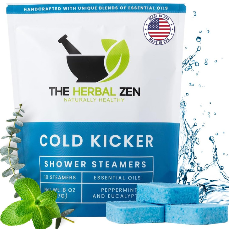 Cold Kicker Shower Steamers Aromatherapy for Relief - USA Made - Peppermint & Eucalyptus Shower Bomb Tablets  Valentines Day Gift for Her and Him 