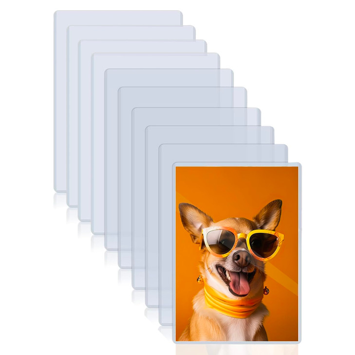 LUTQ 10 Pcs Sheet Protectors 8.27 x 11.69, Rigid Print Protectors Clear Rigid Top loaders Plastic Paper Page Protectors