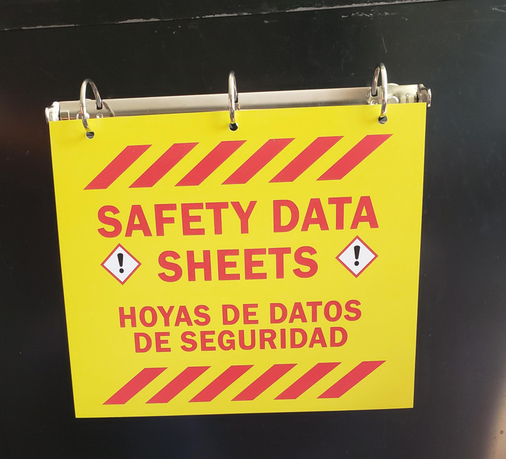SDS Magnetic Hanging 3-Ring for conspicuous Display of Safety Data Sheets. 1 ½ D Ring with SDS Cover Sheet. (1 1/2" Capacity D)
