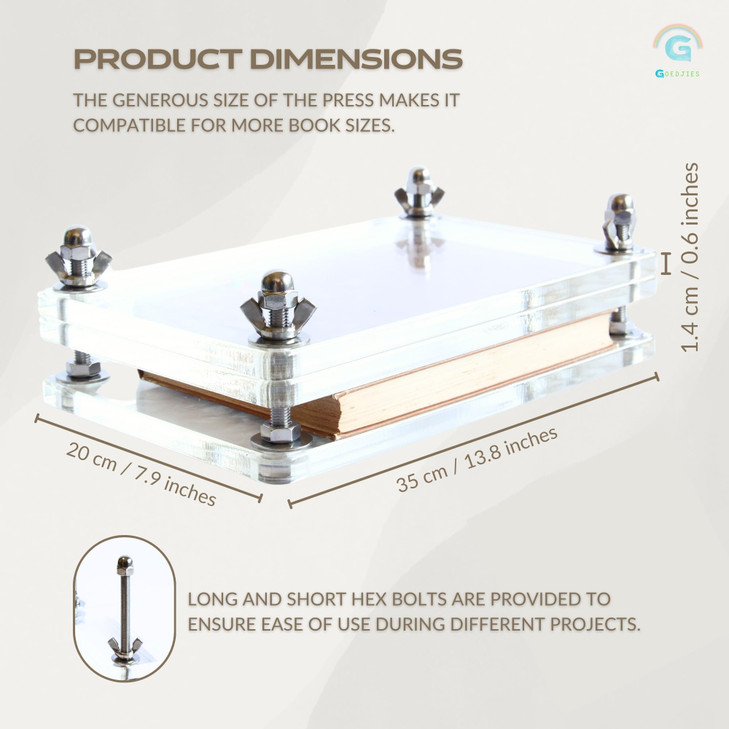 Book Press, Double,Flower Press,Travel Bag.Double Level Book Binding Press, Portable Book Press Bookbinding for Handmade DIY Bookbinding,Paper Press,
