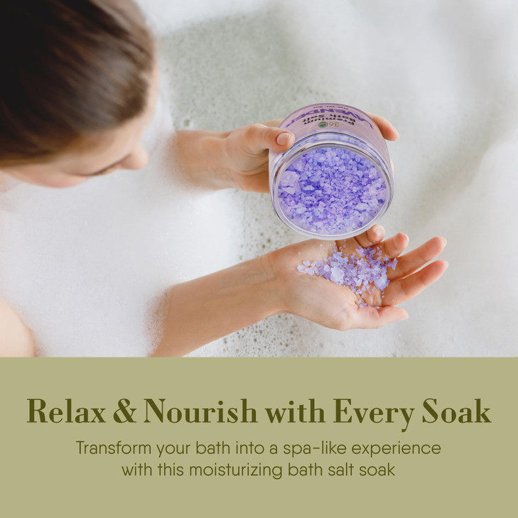 360Feel Lemongrass Bath Salt & Body Scrub - Vegan Exfoliator for Face - Rejuvenating and Detoxifying Scrub for Sensitive Skin - Moisturizing Bath Soa