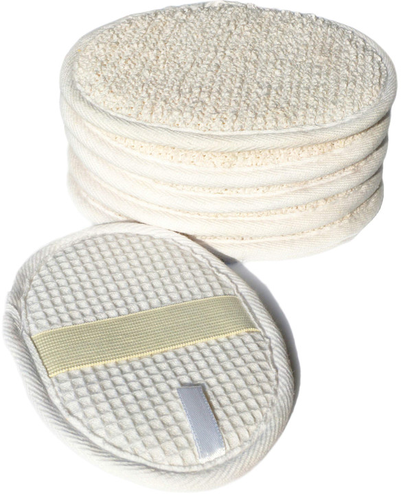 6Pack (Large 6.3x4.3 inches) Exfoliating Face Body Pad (100% Soft Terry Cloth) Cloth Materials Loofah Sponge Scrubber Brush Close Skin for Men and Wo