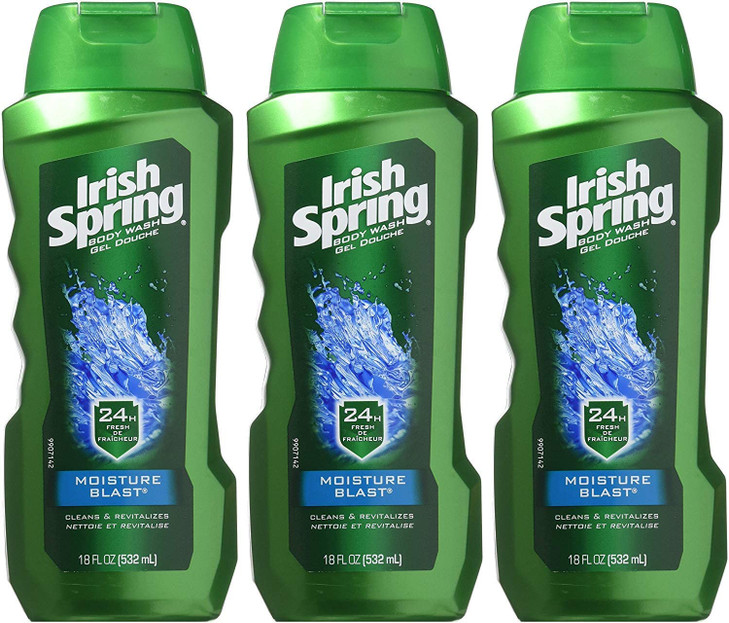 Irish Spring Body Wash, Moisture Blast 18 oz (Pack of 3)