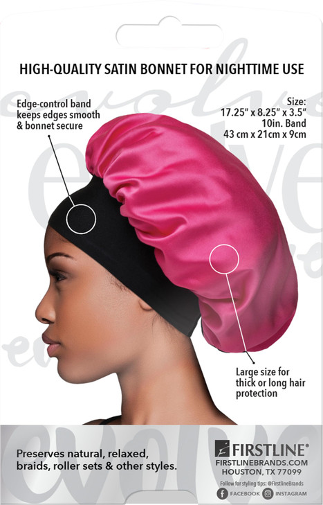 Firstline Firstline evolve fuchsia satin wide edge bonnet, Pink