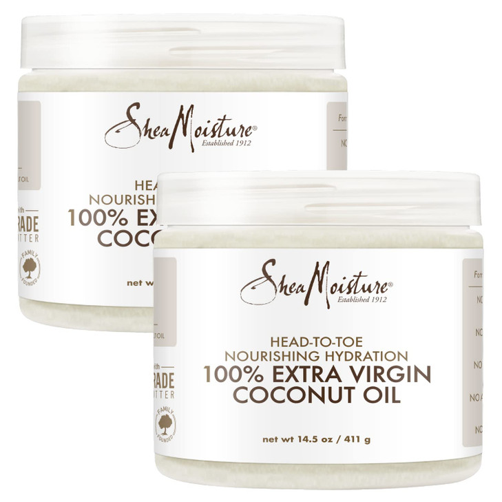 Shea Moisture Coconut Oil, 100% Extra Virgin Coconut Oil Skin Care, Pregnancy Moisturizer for Stretch Marks, Pure Coconut Oil Hair Care, Vitamin E, C