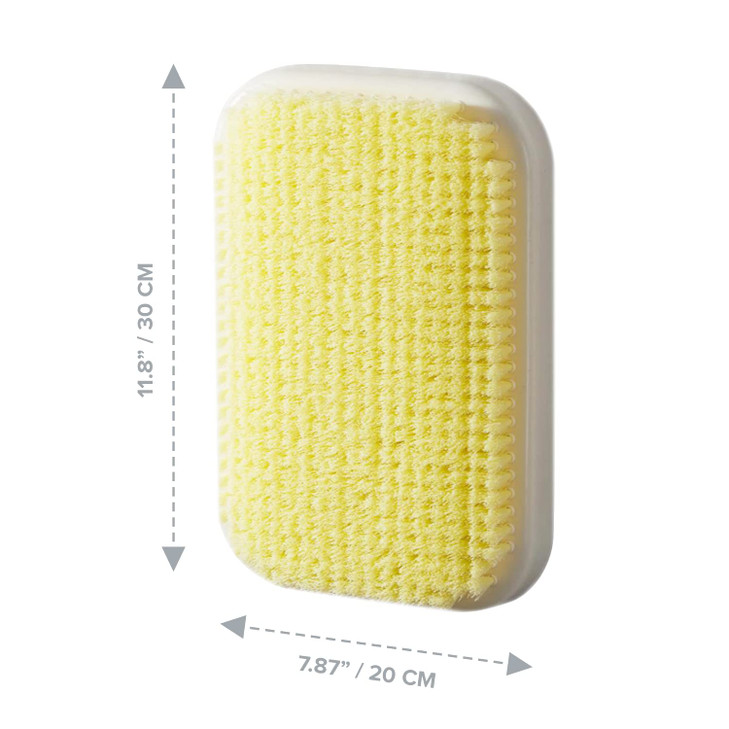 Wall Mounted Back Scrubber for Shower - Large Exfoliating Brush for Shower - Bathing Scrub Brush - Hands-Free Back Brush & Body Scrubber - Shower Acc