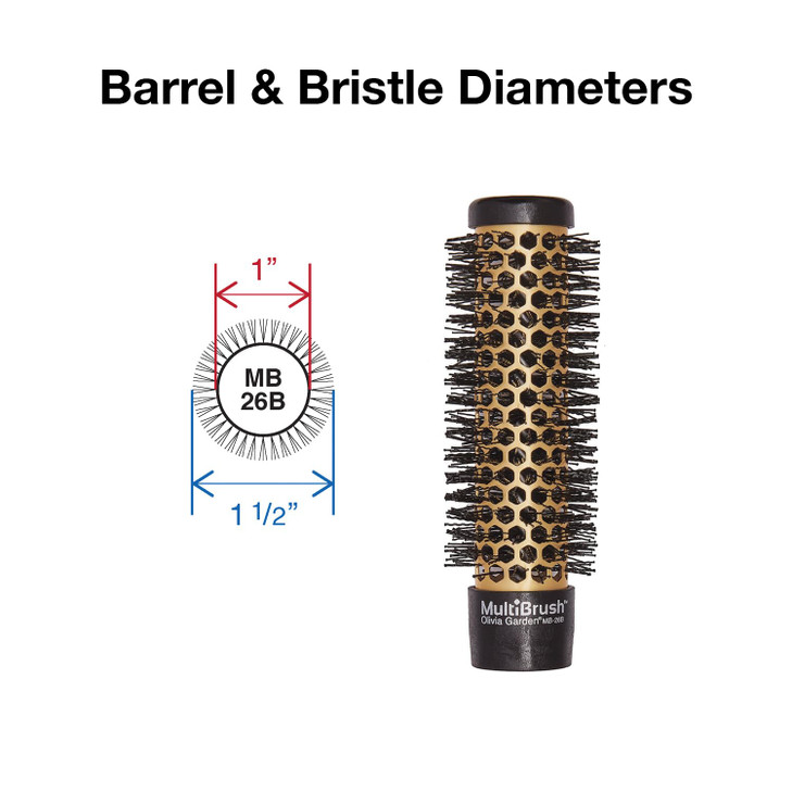 Olivia Garden MultiBrush Detachable Thermal Styling Hair Brush (5-Piece Kit 1" 26mm)