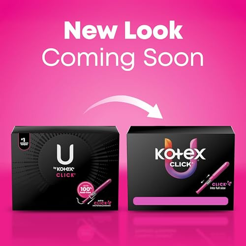 U by Kotex Tampons, Click Compact Multipack, Regular/Super Absorbency, Unscented, 45 Count