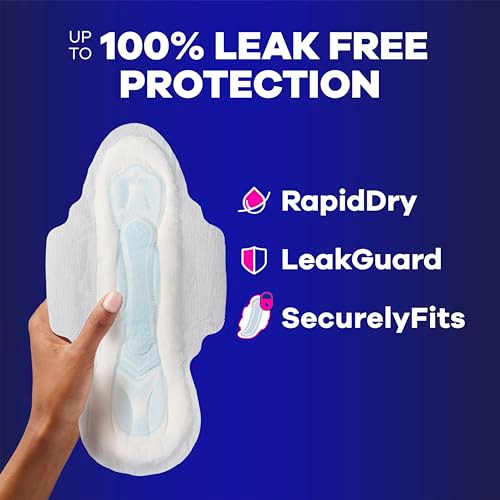 Always Maxi Overnight Pads with Wings for Women, Size 4, Overnight Absorbency, Unscented, 84 Count (3 Packs of 28)