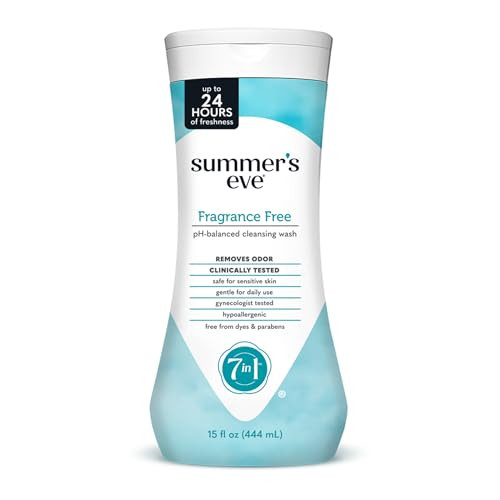 Summer's Eve Fragrance Free All-Over Feminine Wash, Gentle pH-Balanced Body Wash for Women, Removes Vaginal Odor, 15 Fl Oz