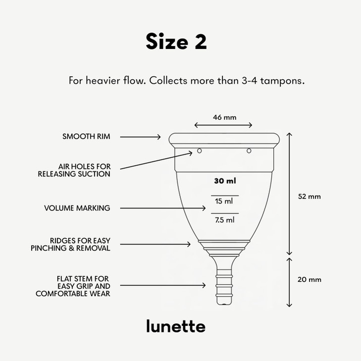 Lunette Period Cup  Menstrual Cup with 12h Leak-Free Comfort - Soft 100% Medical-Grade Silicone - Eco-Friendly Pad & Tampon Alternative Reusable for