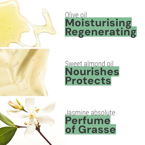 Panier des Sens - Small Hand Cream for Dry Cracked Hands - Jasmine Mini Hand Lotion for Dry Skin - With Sweet Almond and Olive Oil - Hand Care 96% Na