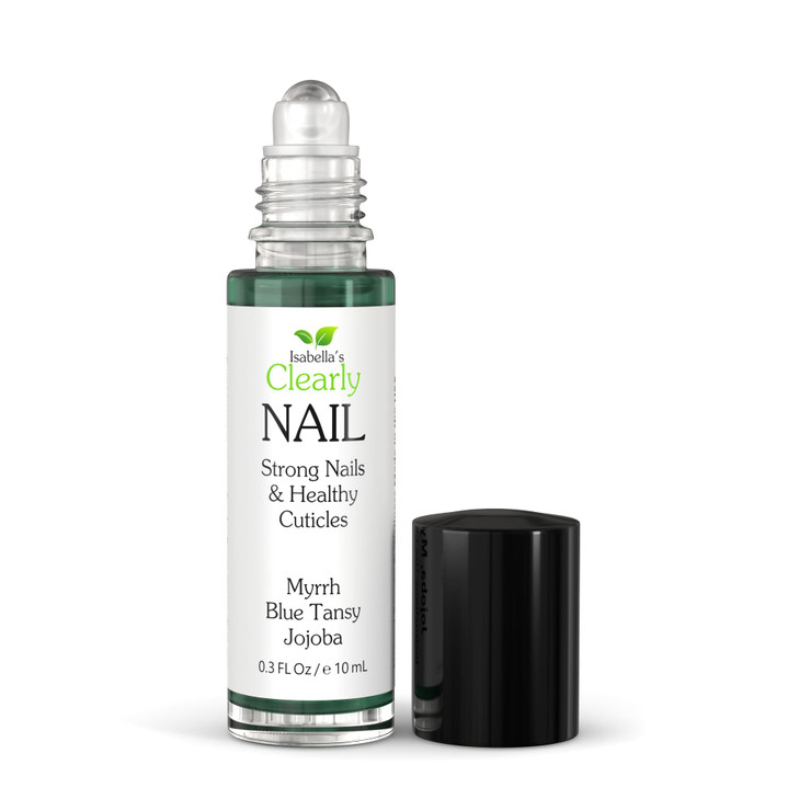 Isabella's Clearly NAIL and Cuticle Oil for Strong Nails and Soft Cuticles | Strengthening Roll On Nail Oil with Tea Tree, Jojoba and Blue Tansy to R