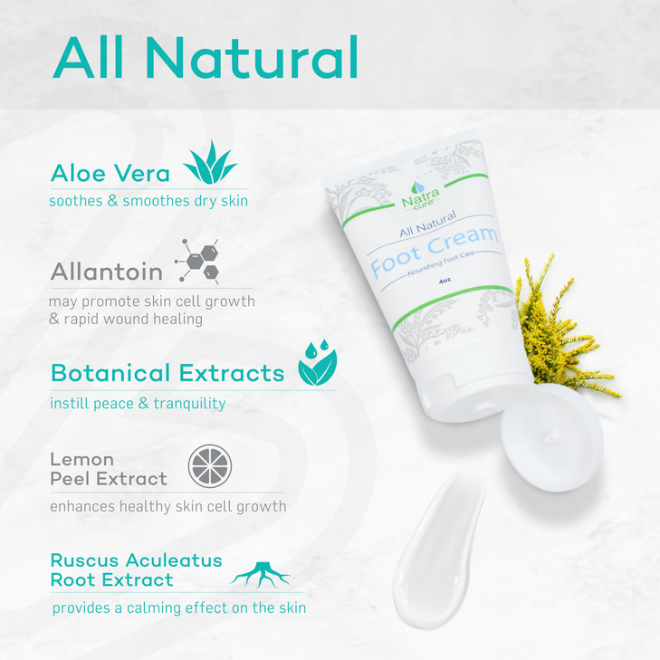 NatraCure Foot Repair Cream for Dry Cracked Heels & All Natural Foot Lotion for Dry Cracked Tired Feet Relief  Foot Moisturizer Pedicure Lotion & Fo