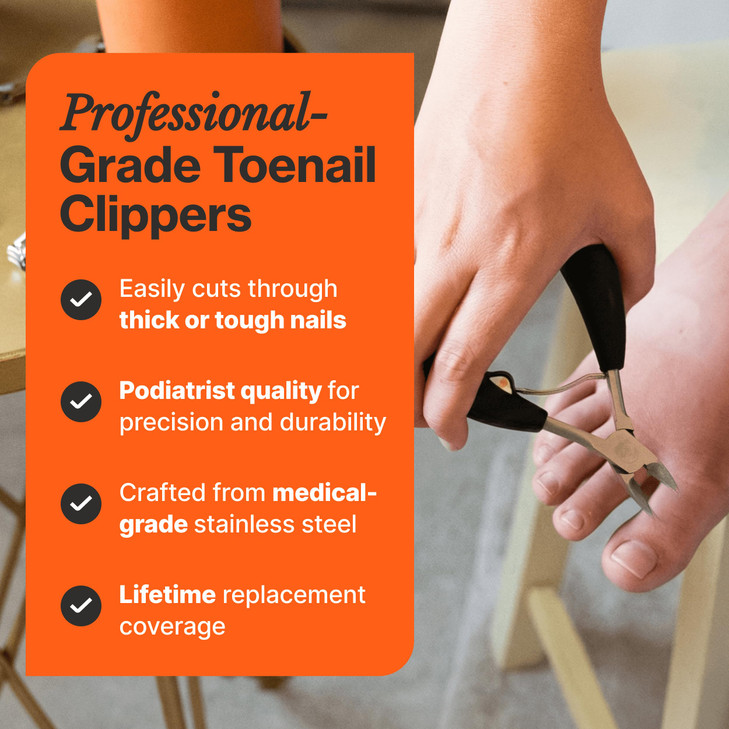 Fox Medical Equipment Toenail Clippers for Thick or Ingrown Nails  Heavy-Duty Soft-Grip Nail Nipper with Surgical-Grade Steel Blades  Professional