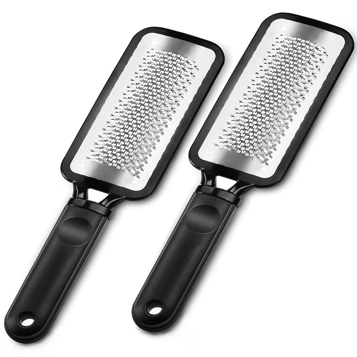 Foot Rasp Foot File, 2 Pcs Stainless Steel Pedicure Callus Remover for Feet, Professional Foot Care Tools for Pedicure to Removes Hard Skin Corns for