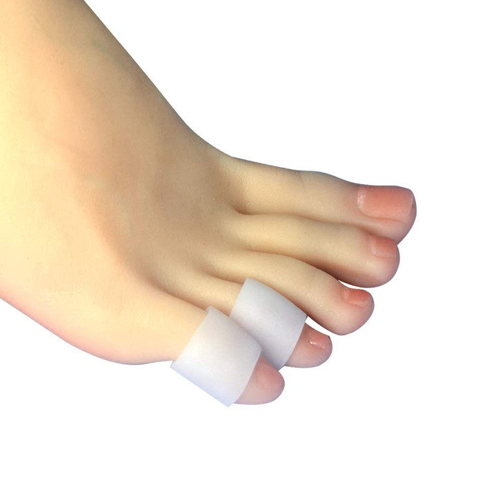 Hoogoo 10 Pack Pinky Toe Sleeves Protectors, Small Toe Splints Covers Bandges White Colour, Protect Toes from Rubbing, Ingrown Toenails, Corns, Blist