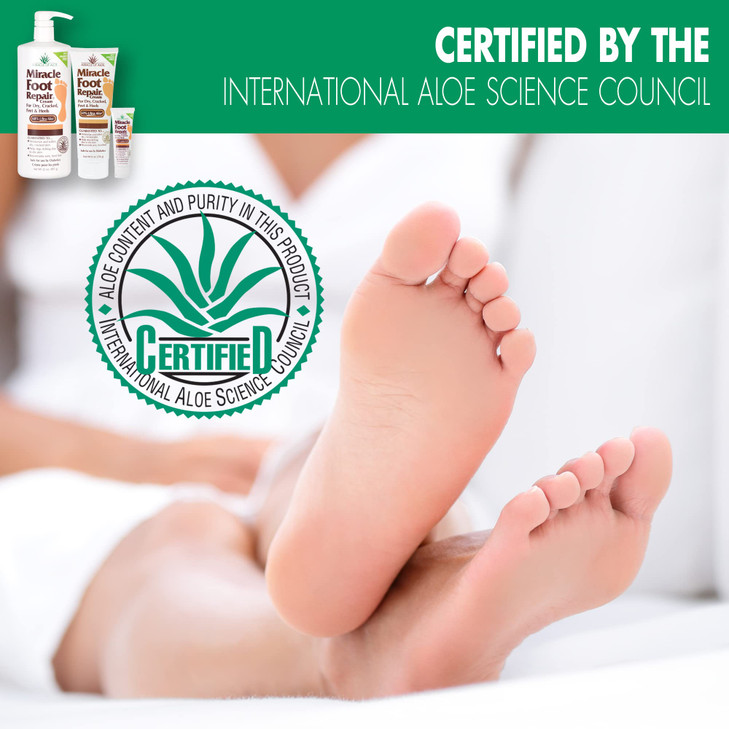 Miracle Foot Repair Cream, 8 oz + 1 oz Miracle Hand Repair, Healing Aloe Vera Lotions for Dry, Cracked Hands and Feet (8 oz Foot Cream + 1 oz Hand Cr