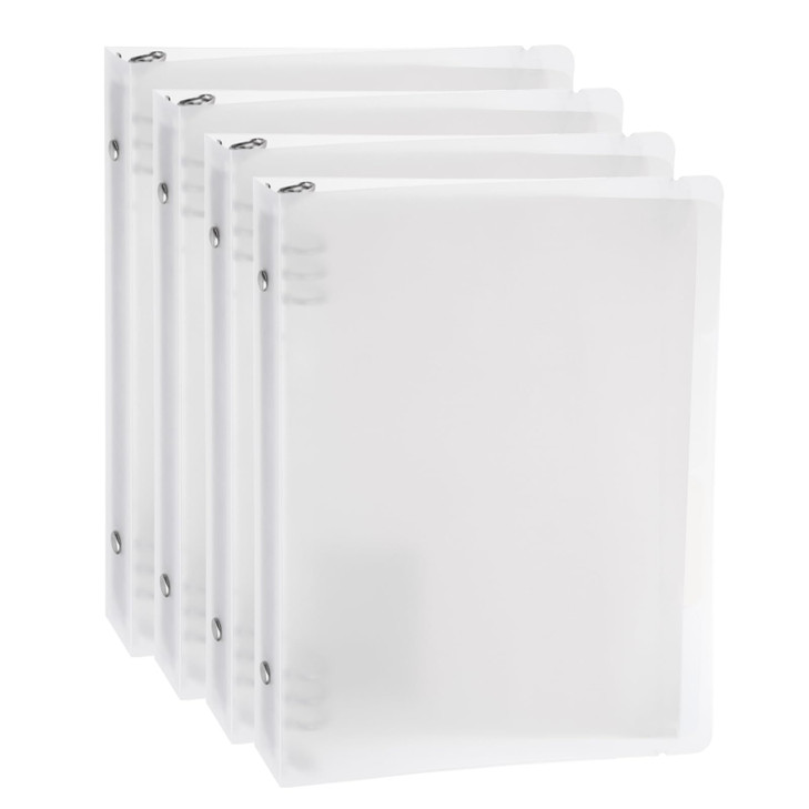 M&G Telescoping Binder, 4Pcs 26 Holes Spiral Ring Refillable Ring Binder with Frosted Cover B5 Paper Protection Cover for Office Home, White