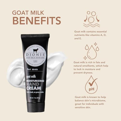 Dionis Goat Milk Hand Cream Mens Fresh 1oz (Pack of 6)
