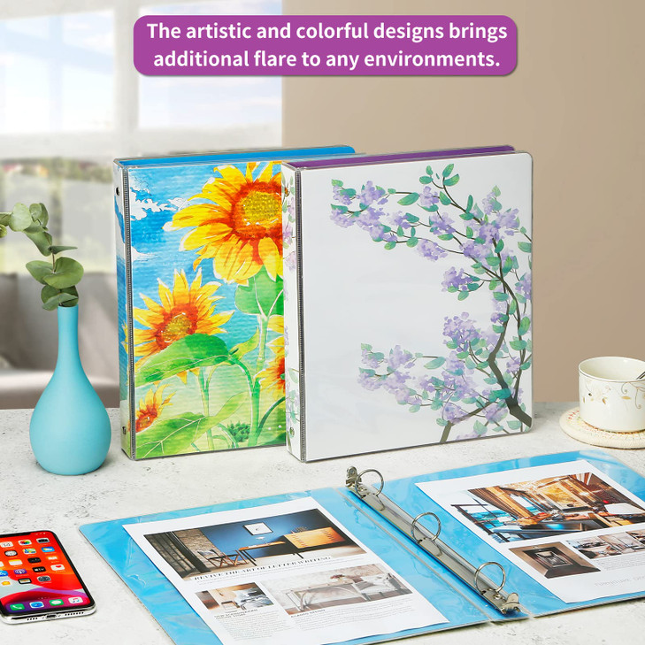 Fashion Design Binder 1 Inch,HYUNLAI 1 inch Art Binder,Holds Up to 8.5''11'' Paper,for Home,Office,and School Supply,6 Pack, YL-12