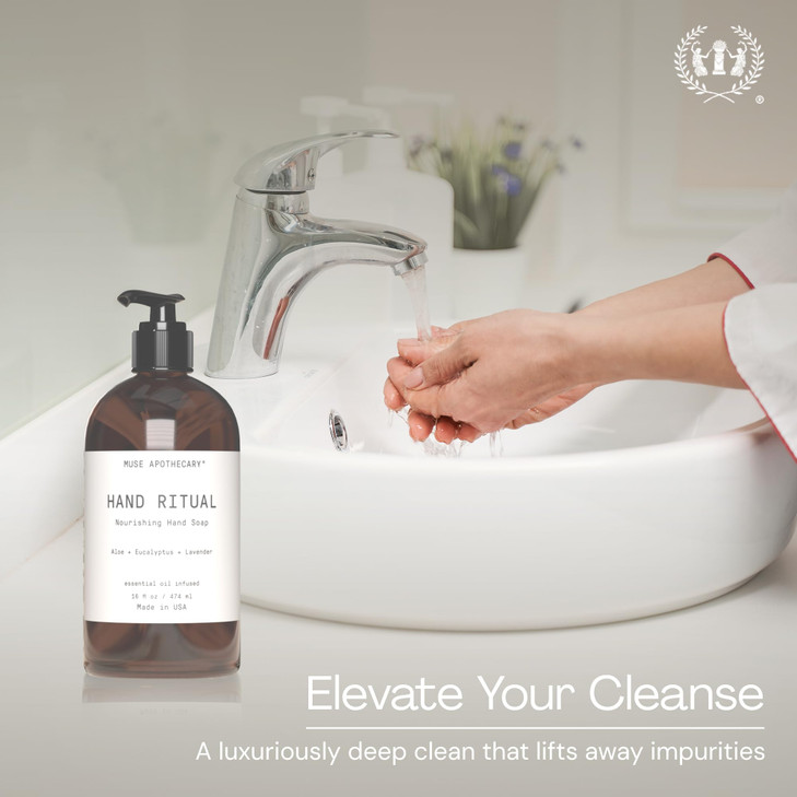 Muse Apothecary Hand Ritual - Aromatic and Nourishing Hand Soap, Infused with Natural Aromatherapy Essential Oils - USDA Certified Biobased - 16 oz,