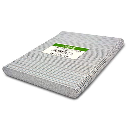 Karlash Professional Double Sided Emery Board 7" Zebra Nail File 100/180 50pcs
