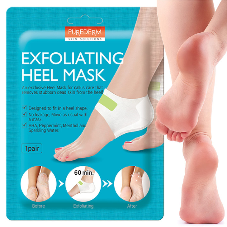 Purederm Exfoliating Heel Mask (1 Pair)  Heel Peeling masks gently remove calluses from your heel