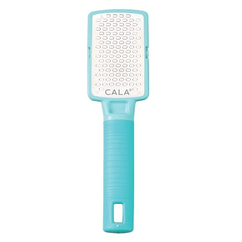 CALA Silky Glide Pro Callus Remover Foot File (Aqua), Stainless Steel Micro-File with Wide Surface for Wet or Dry Skin, Soft Grip Handle for Comfort