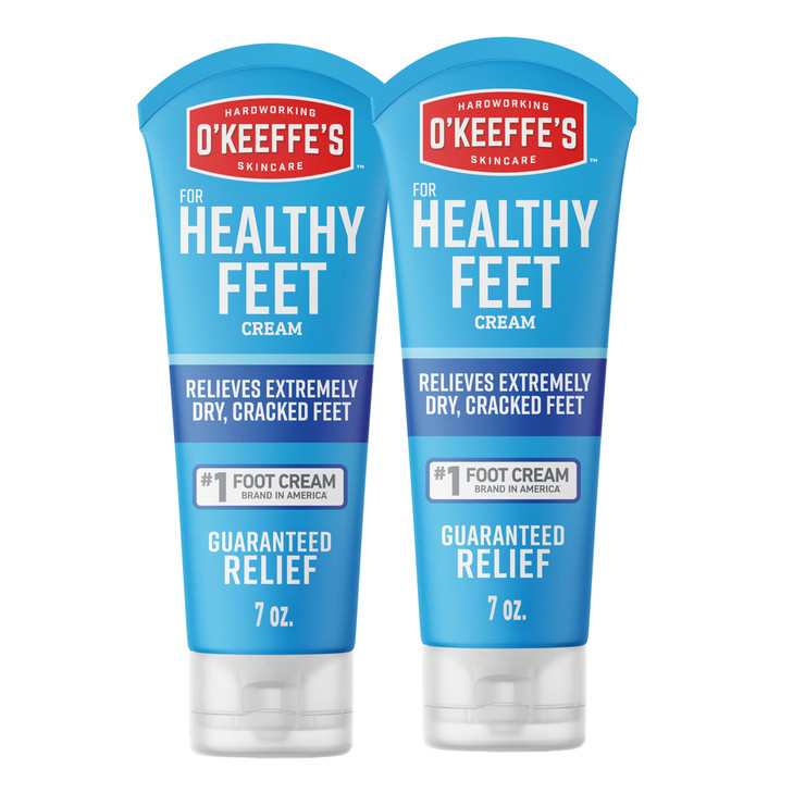 O'Keeffe's for Healthy Feet Foot Cream - 7 oz Tube (2 Pack) - Guaranteed Relief for Extremely Cracked, Dry Feet, Repairing Skincare, Instantly Boosts
