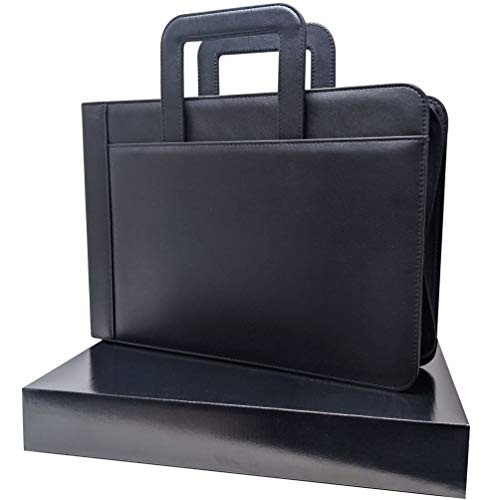 MSP 7 Ring Business Check Portfolio Binder with Handle, Zipper Closure for 3-to-A Pages Business or Personal Checks with Stub (7 Ring Business Check
