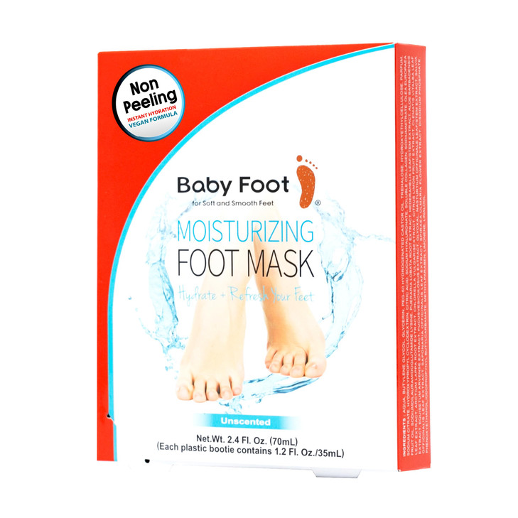 Baby Foot Unscented Non-Peel Moisturing Mask  Hydrate and Refesh in 15-Minute - No Pain Feet Treatment - For Men and Women - Smooth and rich moistur