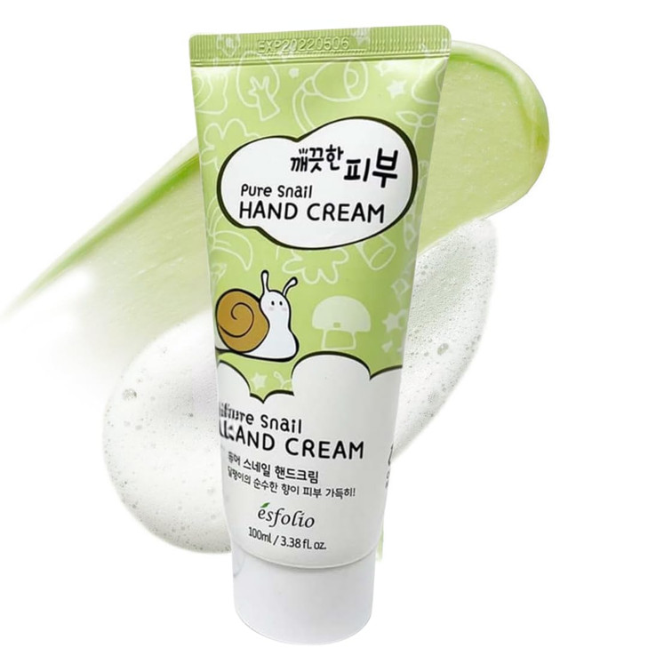 esfolio Pure Skin Snail Hand Cream  Deep Moisturizing & Restoring Hand Lotion with Snail Mucin, Hydrating & Nourishing for Dry Skin  Non-Greasy, Fa