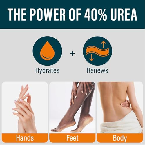 NUVADERMIS 40% Urea Cream - Full Body Moisturizing Cream for Extremely Dry Skin - Maximum Strength Urea Cream with 40 Percent Urea for Feet, Hands, E