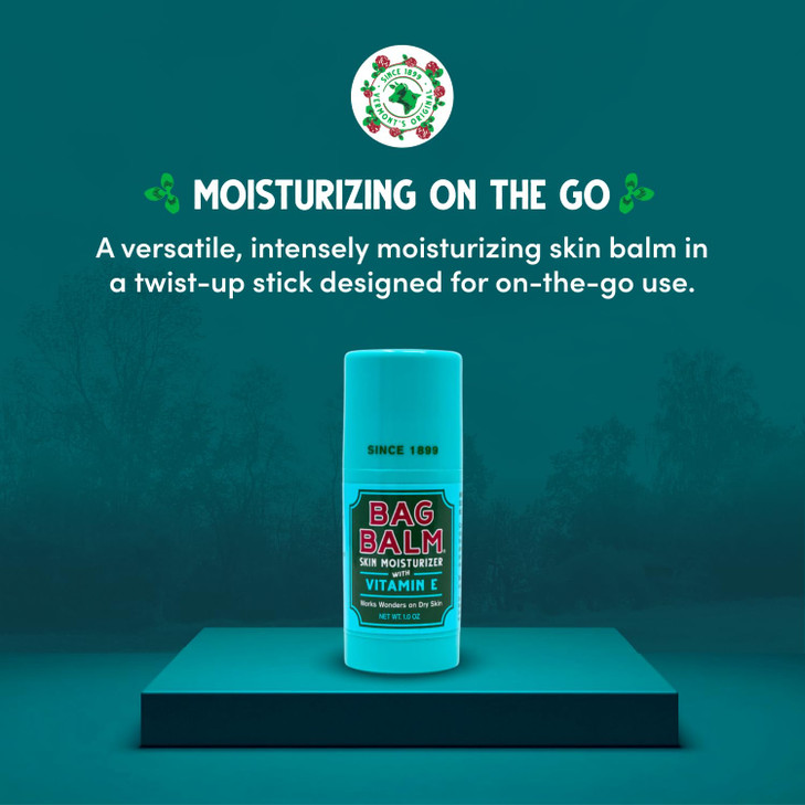 Bag Balm Original Skin Moisturizer Stick with Vitamin E - Hydrating & Soothing Balm for Dry Skin, Chapped Lips & Cracked Hands - Made in the USA - Pa