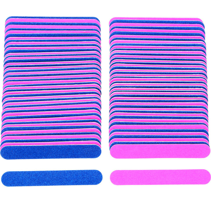 Sumind 100 Pcs Nail File Professional Emery Boards Disposable Grit Nail File 3.35 x 0.51 x 0.05 Inch Double Sided Manicure Tools Kits Pedicure Buffer