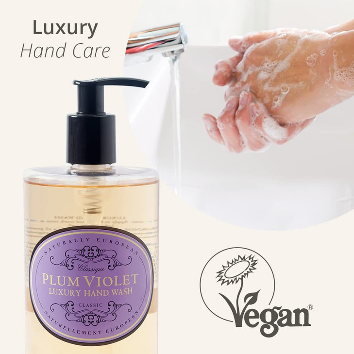 SOMERSET TOILETRY Naturally European Plum Violet Luxury Hand Wash, Cleanse & Moisturise - 500ml | Natural Soap Ideal for Sensitive Skin | Hand Soap,