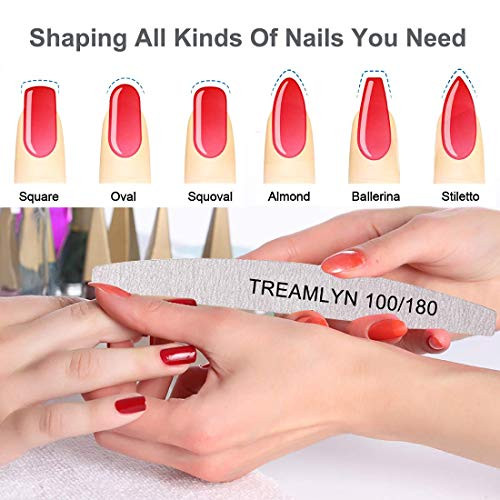 10 Pcs Rough Nail File 100/180 Grit, Heavy Duty Nail Files for Acrylic/Natural Nails, Emery Boards for Nails, Strong Finger Nail Filler, Coarse Nail