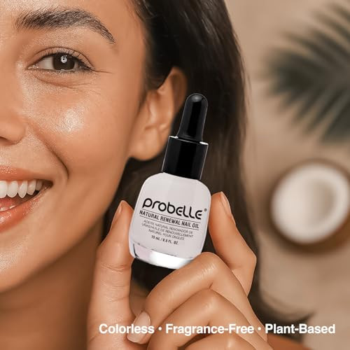Probelle Natural Renewal Nail Oil, Nail Color Restoration, Clear Topical Solution, Restores Appearance of Discolored or Damaged Nails, .5 oz/ 15 ml