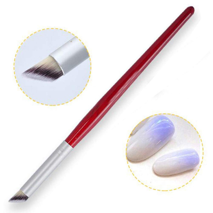 WOKOTO Nail Gradient Brush With Red Wooden Handle Nail Drawing Brush Uv Gel Design Builder Painting Pen Ombre Nail Brush For Nails Art Omre Brush