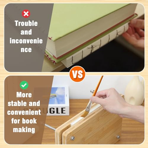 whciaxd Book Press,Bamboo Wood Bookbinding Press,Book Binding Press Finishing Press for Handmade Bookbinding Tool Flower Press ?12.5 * 7.8Inch?